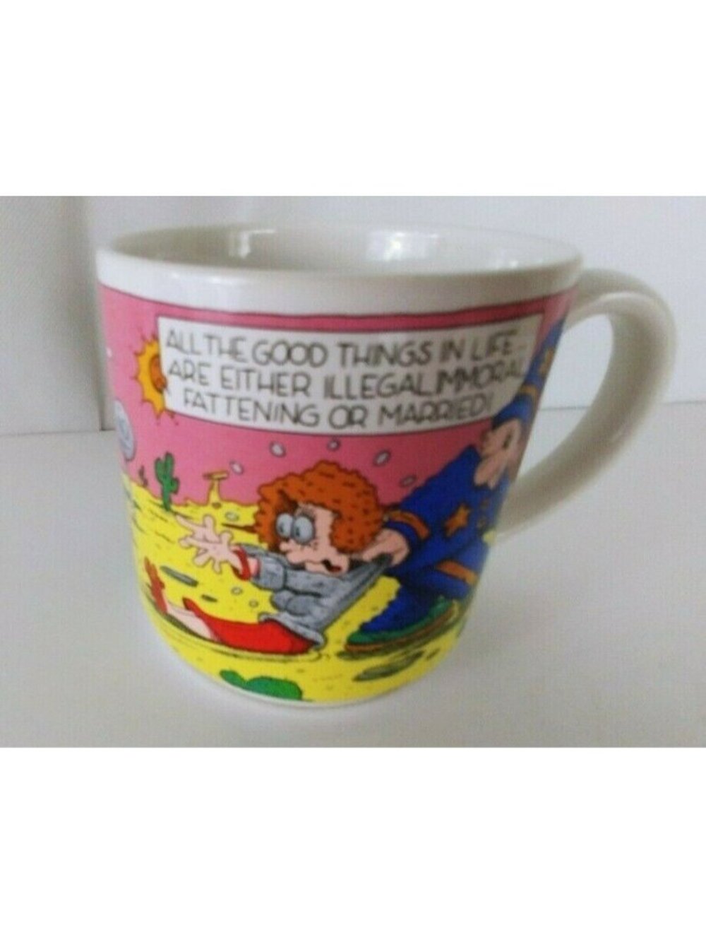 Vintage Carlton Cards "All The Good Things In Life" Novelty Funny Coffee Cup Mug